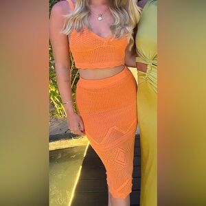 Orange Knit Skirt